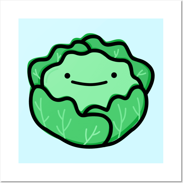 Cute Lettuce Wall Art by happyfruitsart